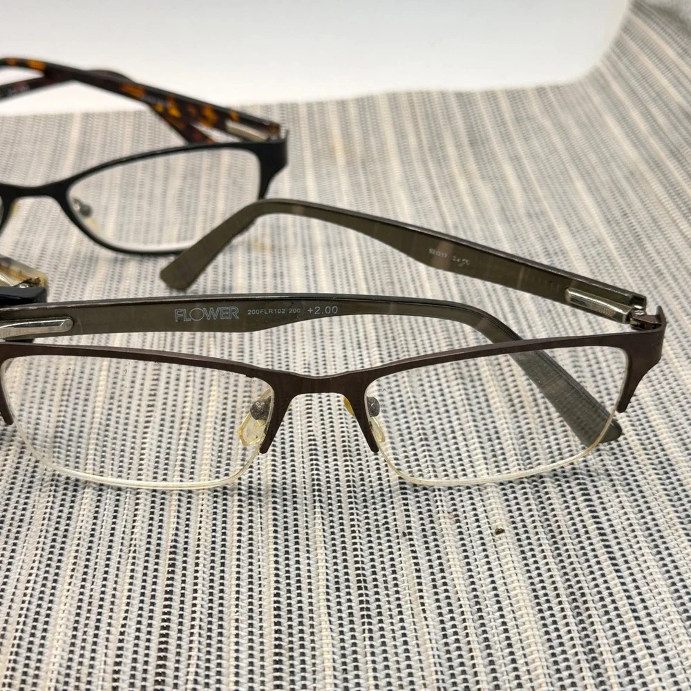 Flower by Drew Barrymore Reading Glasses Lot 3 Pair +2.00 Black Brown Tortoise